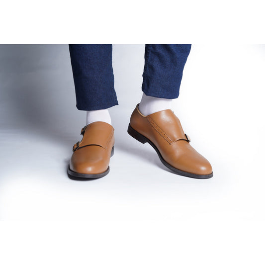 DOUBLE MONK STRAPS - TAN