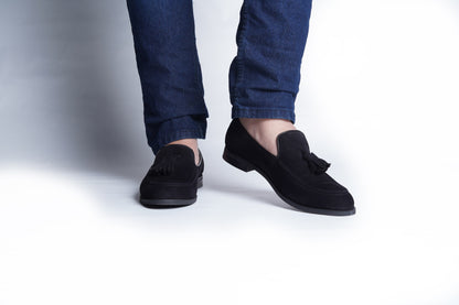 CLASSIC SUEDE SLIP ONS - BLACK