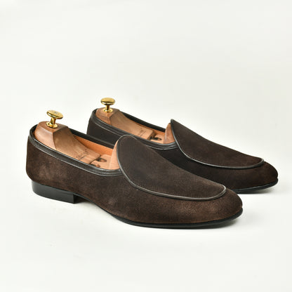 Belgian Suede Loafers - Brown