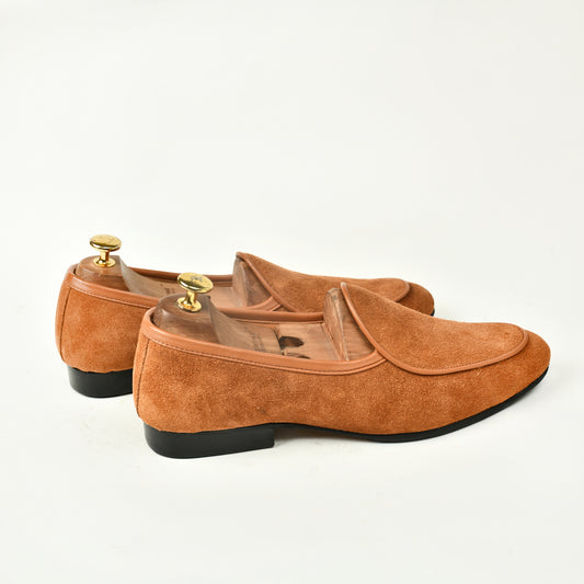 Belgian Suede Loafers - Tan
