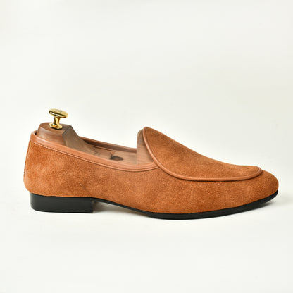 Belgian Suede Loafers - Tan