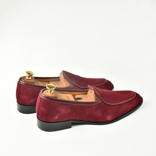 Belgian Suede Loafers - Maroon