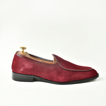 Belgian Suede Loafers - Maroon