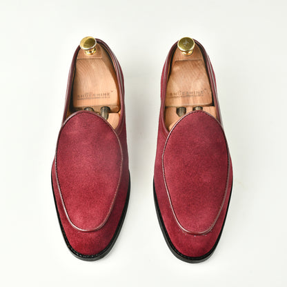 Belgian Suede Loafers - Maroon