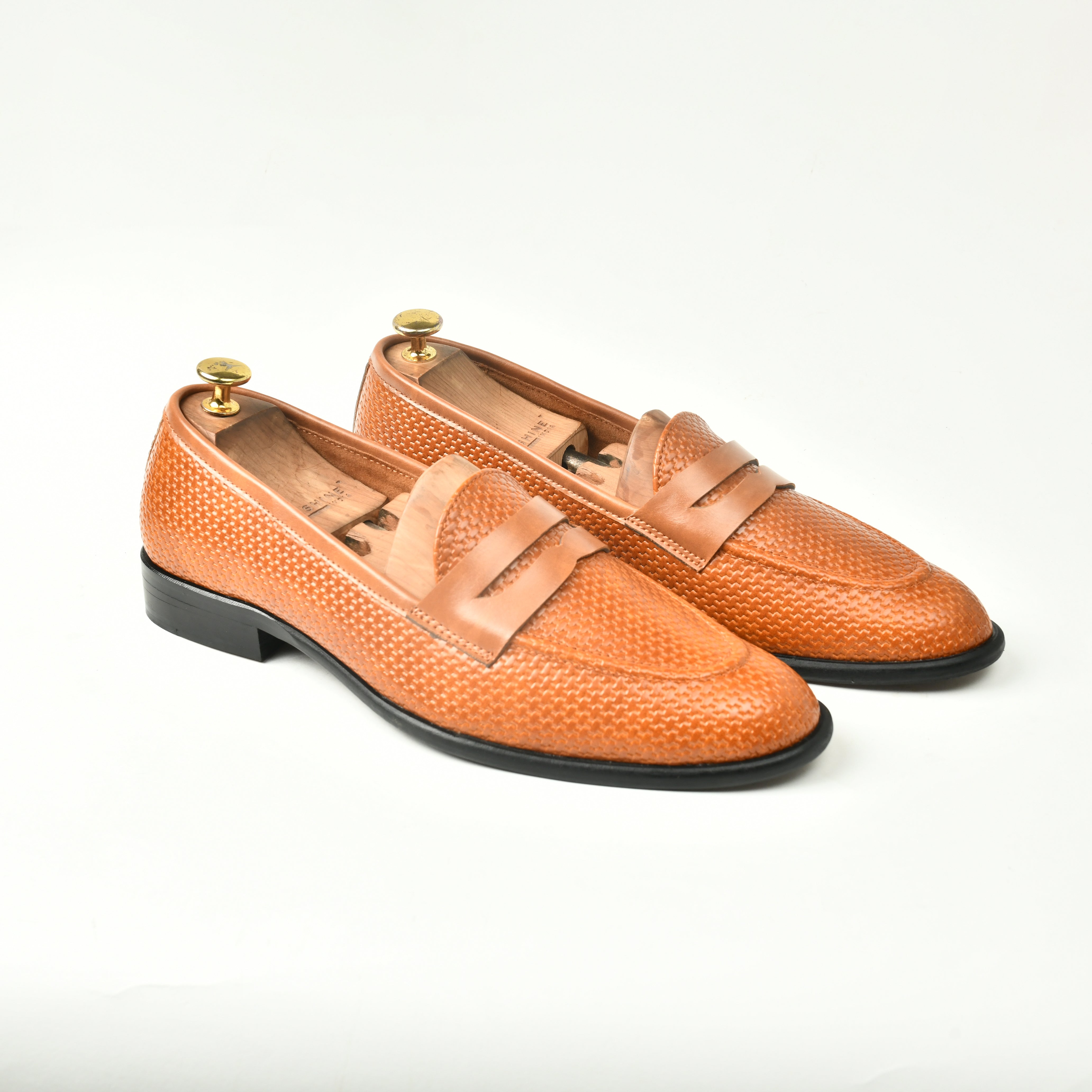 Woven leather hot sale slip ons