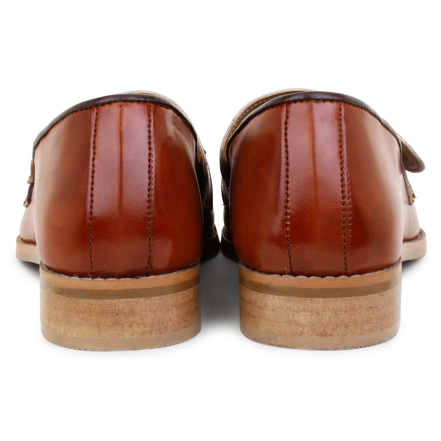 Premium Leather Slip Ons Cross - Tan