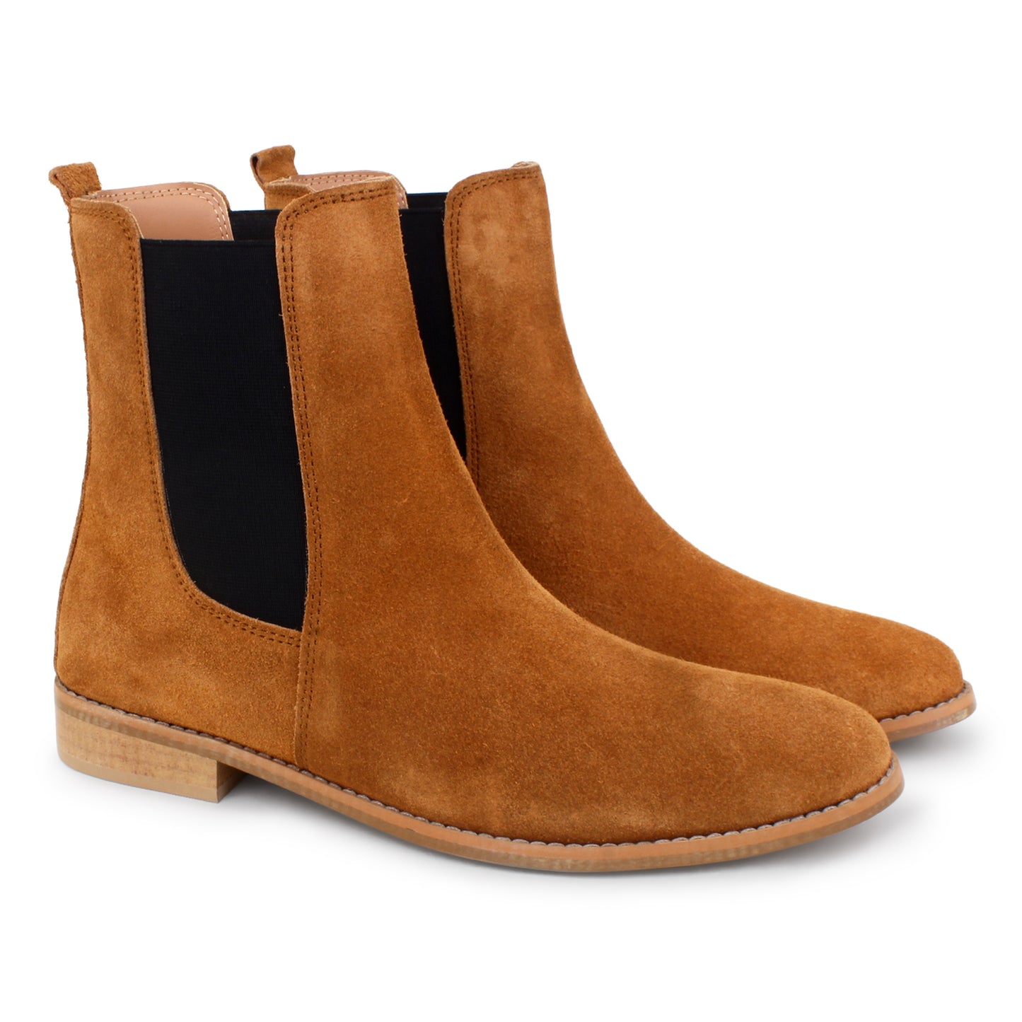 Italian Suede Leather Boots - Tan