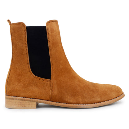 Italian Suede Leather Boots - Tan