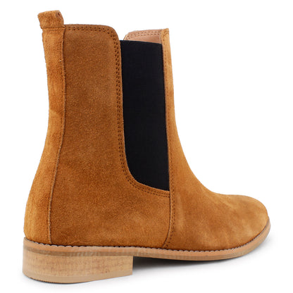 Italian Suede Leather Boots - Tan