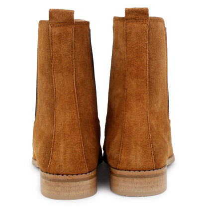 Italian Suede Leather Boots - Tan
