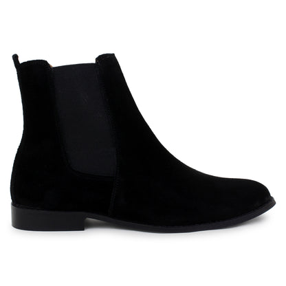 Italian Suede Leather Boots - Black